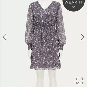 Floral smocked flare dress